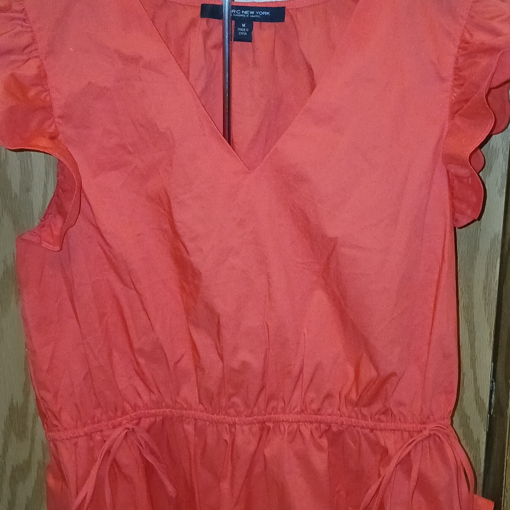 Red Ruffle Sleeve Top - Picture 3 of 7